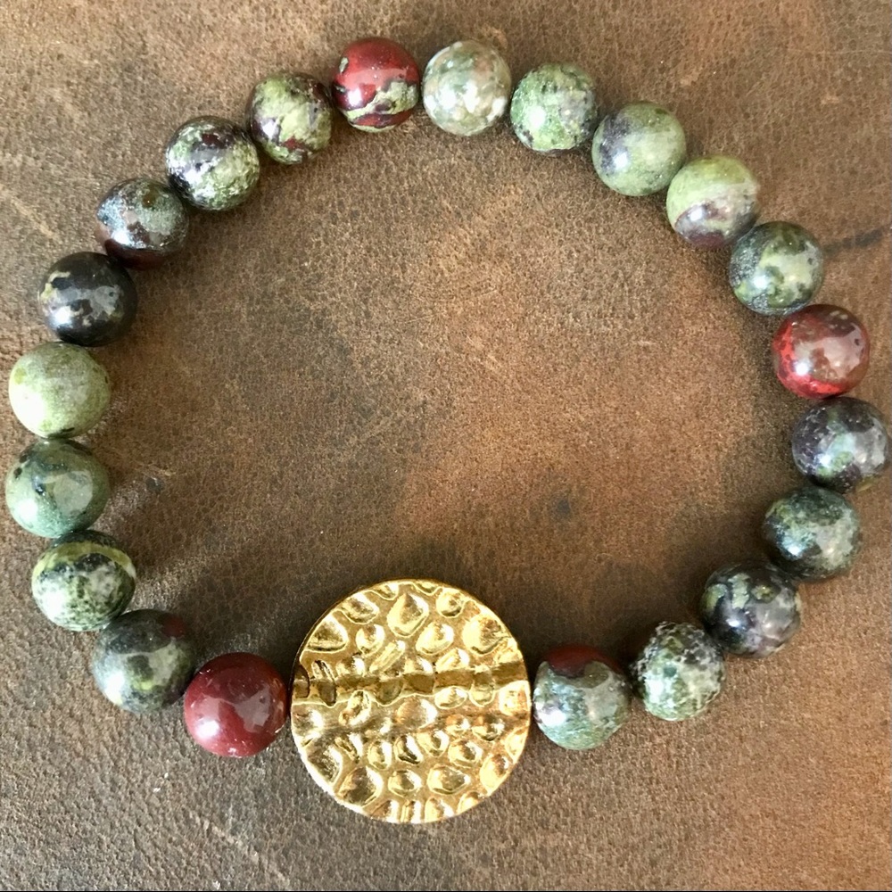 Gemstone Stretch Bracelet Dragon’s Blood Jasper